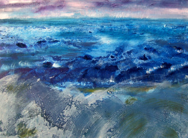 Картина под названием "Vague/Waves" - Christophe Carton, Подлинное произведение искусства, Масло