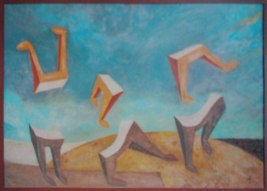 Pintura titulada "Musical Notes" por Richka, Obra de arte original, Acrílico Montado en Panel de madera