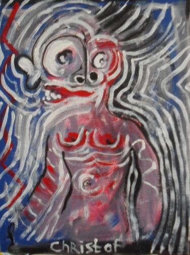 Painting titled "lady" by Christoffer Christiaan Sandee, Original Artwork, Acrylic
