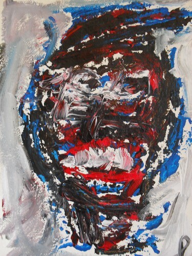 Painting titled "angry" by Christoffer Christiaan Sandee, Original Artwork, Acrylic