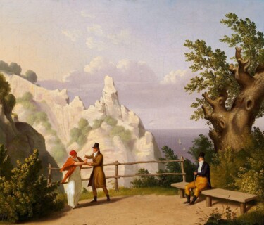 Peinture intitulée "Vue de Møns Klint e…" par Christoffer Wilhelm Eckersberg, Œuvre d'art originale, Huile