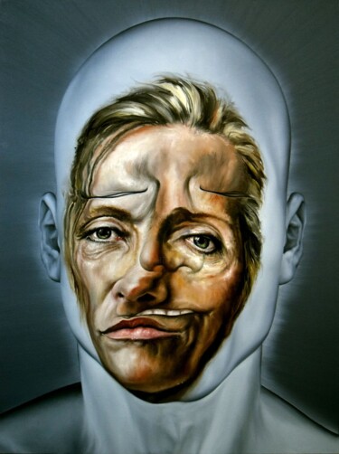 Ζωγραφική με τίτλο "Face FS178 Magdalen…" από Christophe Avella Bagur, Αυθεντικά έργα τέχνης, Λάδι Τοποθετήθηκε στο Ξύλινο φ…