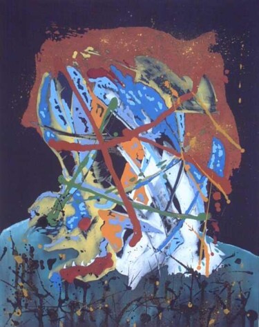 Peinture intitulée "MASQUE" par Christophe Bertrand (CEBO), Œuvre d'art originale