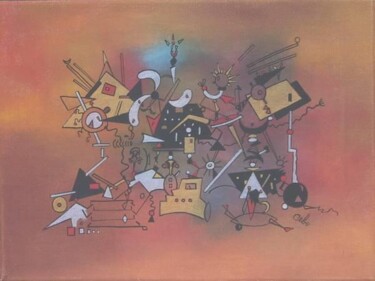 Painting titled "USINAGE" by Christophe Bertrand (CEBO), Original Artwork, Oil