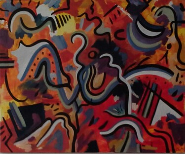 Painting titled "IMPRO 14" by Christophe Bertrand (CEBO), Original Artwork