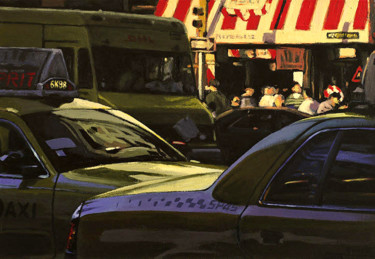 Painting titled "Traffic Jam - New Y…" by Christophe Binse, Original Artwork, Acrylic