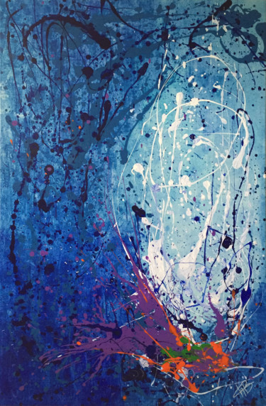 Картина под названием "LADIES ON THE BLUE…" - Christophe Blanchard, Подлинное произведение искусства, Акрил