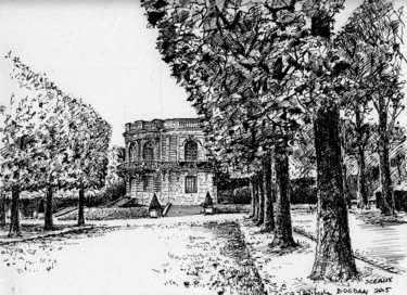 Drawing titled "Pavillon de Hanovre" by Christophe Bogdan, Original Artwork, Ink
