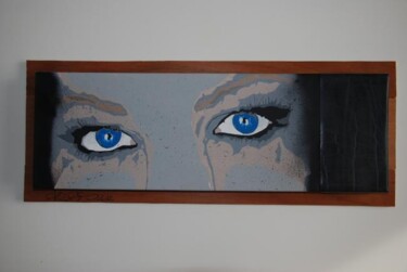 Painting titled "Yeux" by Christophe Caniac, Original Artwork, Acrylic