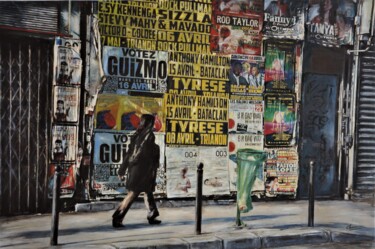 Картина под названием "Rue de Ménilmontant…" - Christophe Chevreau, Подлинное произведение искусства, Масло