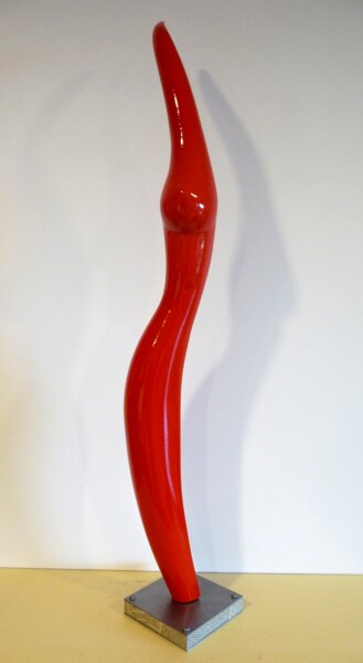 Sculpture titled "Fire of love" by Christophe Clement, Original Artwork, Aluminium