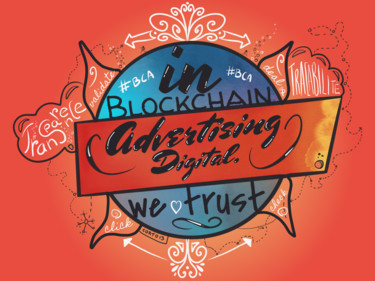 Dessin intitulée "in blockchain ads w…" par Corto13, Œuvre d'art originale