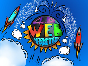 Dessin intitulée "Web Marketing 4.0" par Corto13, Œuvre d'art originale