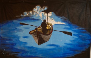 Картина под названием "pêcheur d'anchois" - Christophe Desrayaud, Подлинное произведение искусства, Акрил