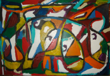 Peinture intitulée "mozaïque 1" par Christophe Dupuy, Œuvre d'art originale
