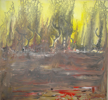Peinture intitulée "lave" par Christophe Dupuy, Œuvre d'art originale, Huile