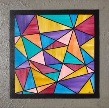 Peinture intitulée "Trisaique" par Christophe Dybal, Œuvre d'art originale, Acrylique