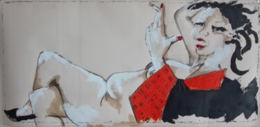 Pittura intitolato ""womam"" da Christophe Gaillard, Opera d'arte originale, Olio