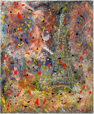 Painting titled "14 Juillet" by Christophe Gandolphe, Original Artwork, Acrylic Mounted on Wood Stretcher frame