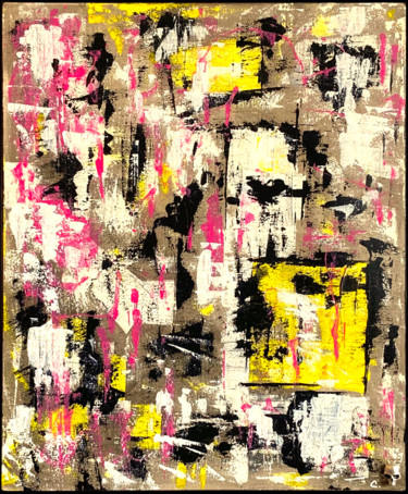 Картина под названием "City grey" - Christophe Gandolphe, Подлинное произведение искусства, Акрил Установлен на Деревянная р…