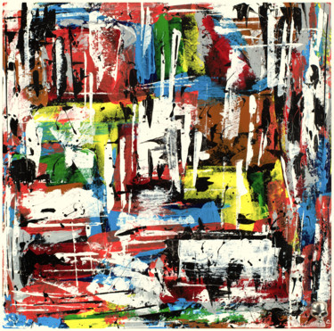 Картина под названием "City jazz" - Christophe Gandolphe, Подлинное произведение искусства, Акрил Установлен на Деревянная р…