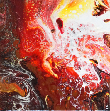 Painting titled "Magma" by Christophe Gandolphe, Original Artwork, Acrylic Mounted on Wood Stretcher frame