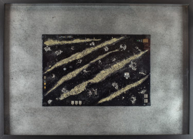 Collages intitolato "Dark Slides - Black…" da Christophe Gandolphe, Opera d'arte originale, Collages Montato su Pannello di…