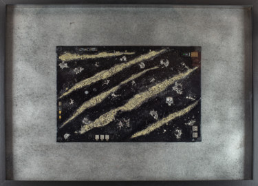 Dark Slides - Black gold Collages intitulée "Dark Slides - Black…" par Christophe Gandolphe, Œuvre d'art originale, Collages Monté sur Panneau de bois