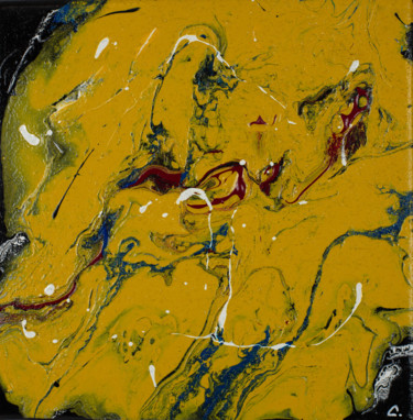 Painting titled "Yellow" by Christophe Gandolphe, Original Artwork, Acrylic Mounted on Wood Stretcher frame
