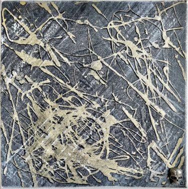 Painting titled "Gold Black" by Christophe Gandolphe, Original Artwork, Acrylic