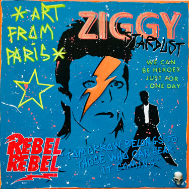 Ζωγραφική με τίτλο "Ziggy Stardust" από Christophe Gandolphe, Αυθεντικά έργα τέχνης, Ακρυλικό
