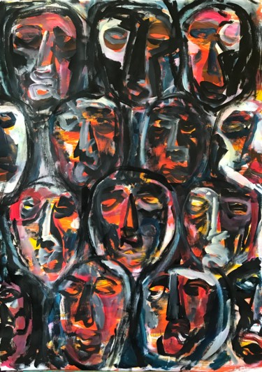 Painting titled "Répétition" by Christophe Genaudy, Original Artwork, Ink