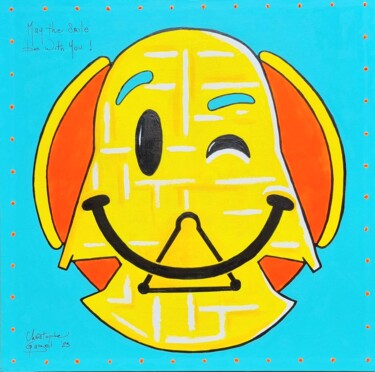 Ζωγραφική με τίτλο "May the smile be wi…" από Christophe Gazel, Αυθεντικά έργα τέχνης, Ακρυλικό