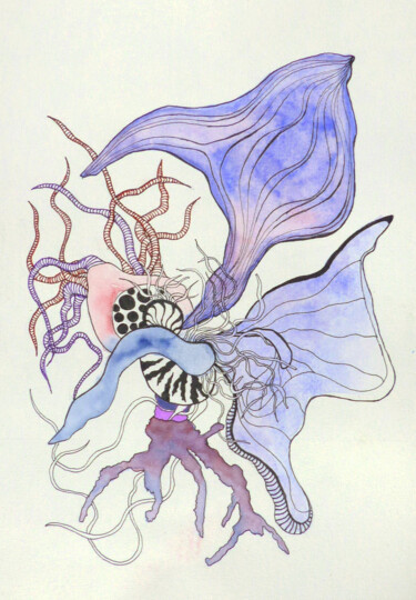 Dessin intitulée "sans titre 2" par Christophe Gueraut, Œuvre d'art originale, Aquarelle
