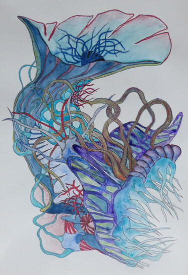 Dessin intitulée "Invasion of carnivo…" par Christophe Gueraut, Œuvre d'art originale, Crayon