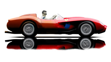 Digital Arts titled "DEAN FERRARI" by Christophe Joseph, Original Artwork, 2D Digital Work Mounted on Aluminium