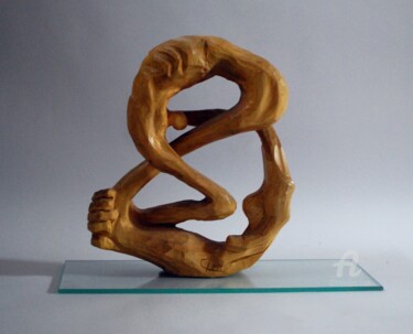 Sculpture intitulée "virevoltant" par Christophe Lm, Œuvre d'art originale, Bois