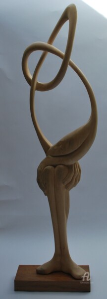 Sculptuur getiteld "le rêve" door Christophe Lm, Origineel Kunstwerk, Hout