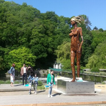 Skulptur mit dem Titel "Vénus du Blavet" von Christophe Milcent, Original-Kunstwerk, Metalle