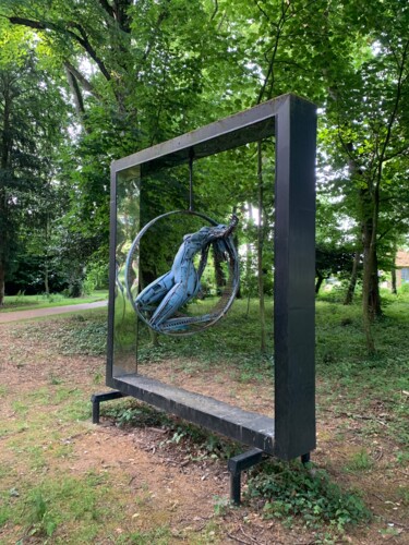 Sculpture intitulée "La face cachée" par Christophe Milcent, Œuvre d'art originale, Métaux