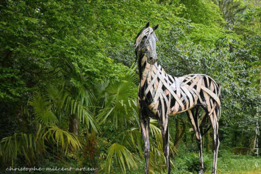 Scultura intitolato "Dans le vent" da Christophe Milcent, Opera d'arte originale, Metalli