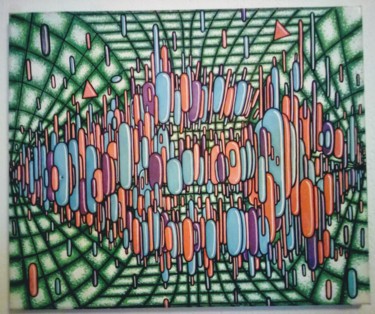 Peinture intitulée "teleportazion" par Komplotiste, Œuvre d'art originale, Acrylique