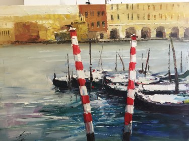 Painting titled "VENISE" by Christophe Point, Original Artwork, Oil