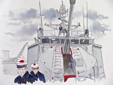Peinture intitulée "Marine" par Christophe Rinaldi, Œuvre d'art originale