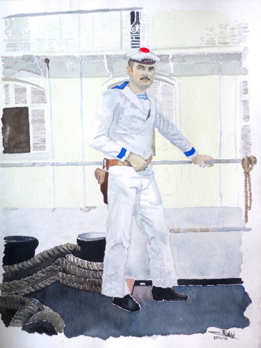 Painting titled "Marine" by Christophe Rinaldi, Original Artwork