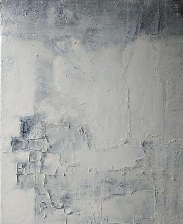Painting titled "E1" by Christophe Rivière, Original Artwork, Oil Mounted on Wood Stretcher frame