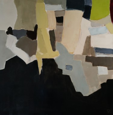 Peinture intitulée "Drapé. 100 x 100 cm" par Christophe Rivière, Œuvre d'art originale, Huile Monté sur Châssis en bois