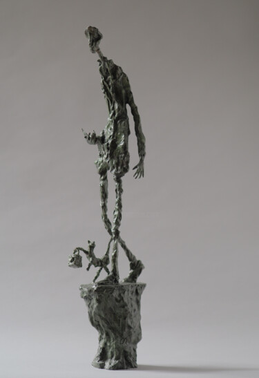 Skulptur mit dem Titel "Le Veilleur de nuit" von Christophe Rouleaud, Original-Kunstwerk, Bronze