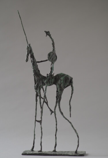 Escultura titulada "Petit Quichotte 1" por Christophe Rouleaud, Obra de arte original, Bronce