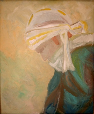 Painting titled "homme du désert" by Christophe Sanson, Original Artwork, Oil